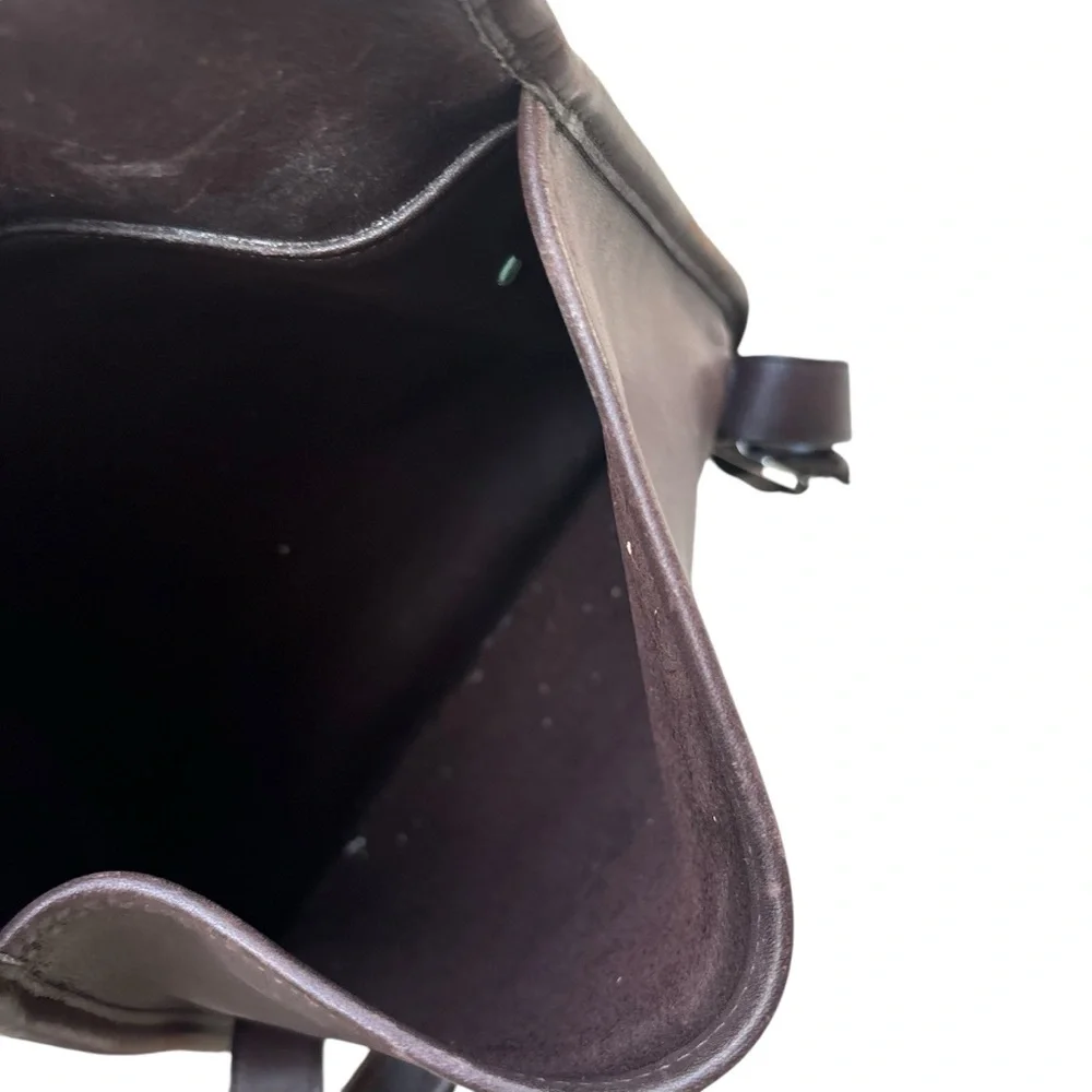 Vintage Rare COACH #9405 Slim Flat Hippie Backpack Brown Leather. - Picture 10 of 12